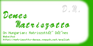 denes matriszotto business card